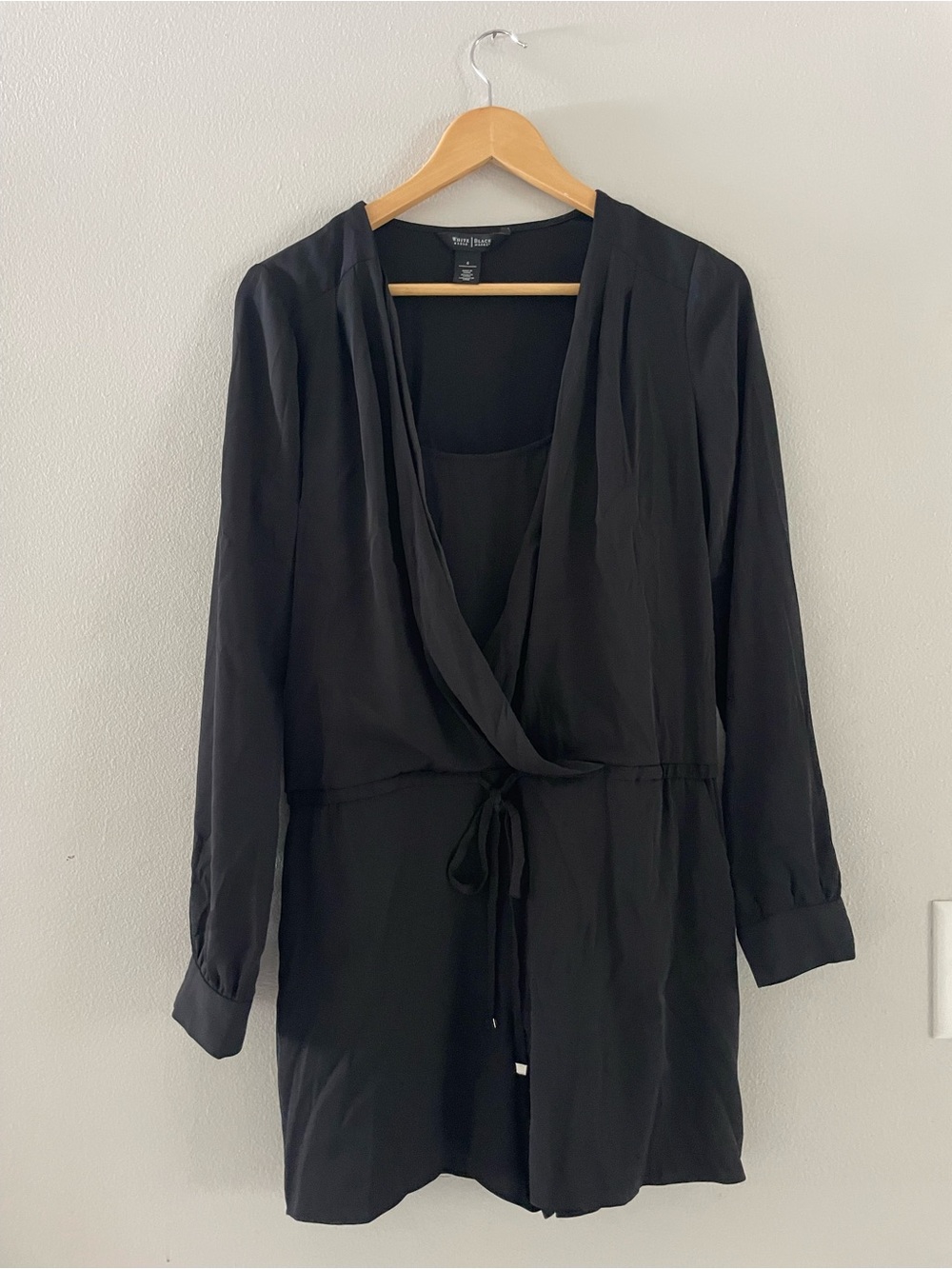 White House Black Market Black Long-Sleeve Romper